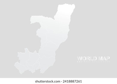 Congo Map - World Map vector template with High detailed including white and grey gradient color and white outline color isolated on grey background - Vector illustration eps 10