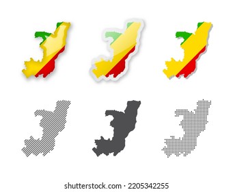 Congo - Maps Collection. Six maps of different designs. Set of vector illustrations