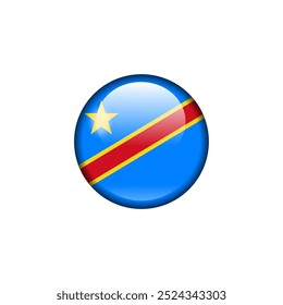 CONGO NATIONAL FLAG GLOSSY ICON