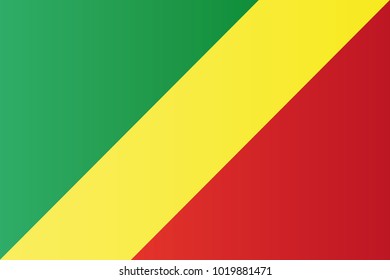 Congo national flag. Republic of the Congo vector illustration symbol.
