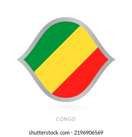 Congo national team flag in style for international basketball competitions. Vector sign.