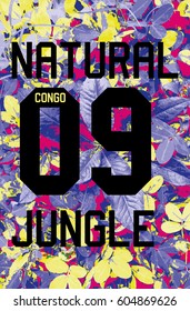 congo natural jungle,,t-shirt print poster vector illustration