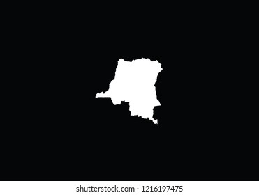 Congo outline map country shape state borders