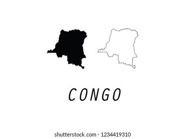 Congo outline map country shape 