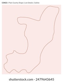 Mapa de la llanura del Congo. Detalles bajos. Estilo de esquema. Forma del Congo. Ilustración vectorial.