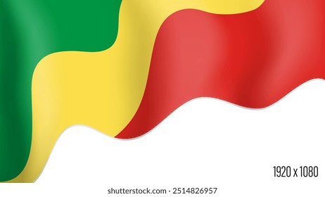 República do Congo bandeira realista independência dia histórico. República do Congo bandeira da Commonwealth em movimento acenando, flutuando em vento. Festivo patriótico modelo de formato HD para o dia da independência