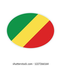Congo Republic flag. Congo Republic ellipse flag.