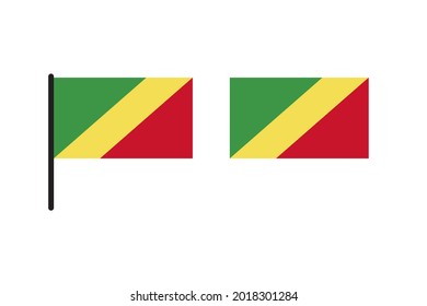 Congo Republic Flag isolated on white background