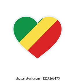 Congo Republic flag. Congo Republic love flag.