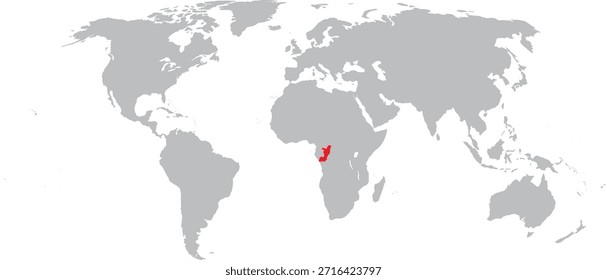 República del Congo destacada en el diseño del Vector del mapa mundial