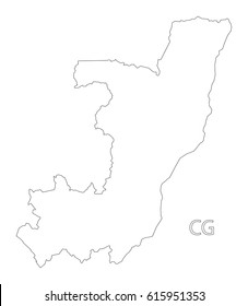 Congo Republic outline silhouette map illustration