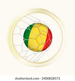 Congo scoring goal, abstract football symbol with illustration of Congo ball in soccer net. Vector sport illustration.