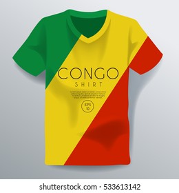 Congo Shirt : National Shirt Template : Vector Illustration