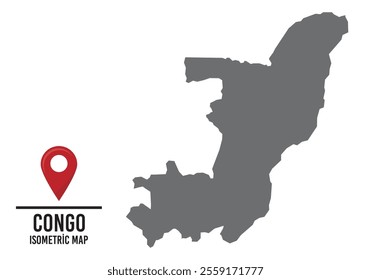 Congo vector map illustration, country map with markings. vector illustration.