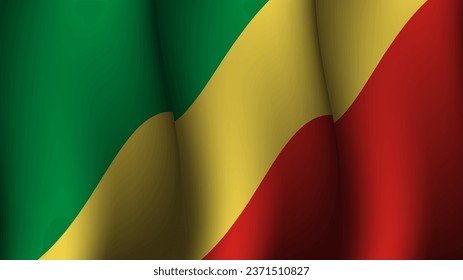 Kongo-schwingende Flaggenhintergrund-Design auf Sonnenuntergang, Vektorgrafik geeignet für Poster, Social Media-Design-Veranstaltung auf Kongo