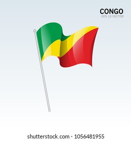 Congo waving flag isolated on gray background