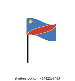 Congo waving flag vector illustration. 