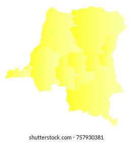 congoDR map - yellow geometric rumpled triangular style gradient graphic background . Vector illustration eps 10.