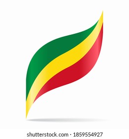 Congolese flag wavy abstract background. Vector illustration.