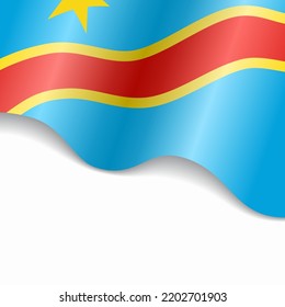 Congolese flag wavy abstract background. Vector illustration.