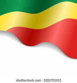 Congolese flag wavy abstract background. Vector illustration.