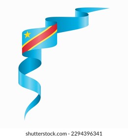 Congolese flag wavy abstract background. Vector illustration.