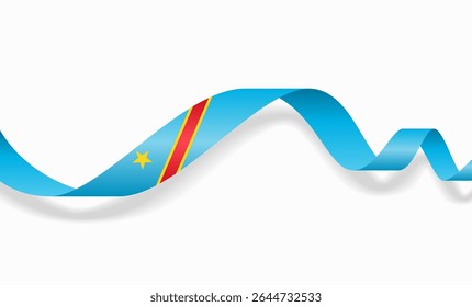 Congolese flag wavy abstract background layout. Vector illustration.