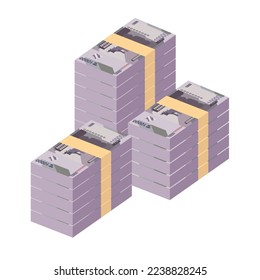 Congolese Franc Vector Illustration. Congo money set bundle banknotes. Paper money 10000 CDF. Flat style. Isolated on white background. Simple minimal design.