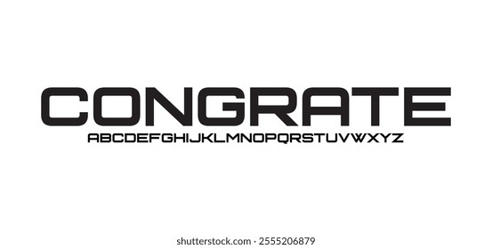 Congrate, modern minimal abstract alphabet fonts. Typography technology, electronic, movie, digital, music, future, logo creative font.