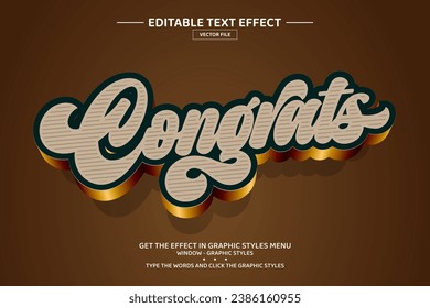 Congrats 3D editable text effect template