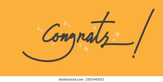 Congrats banner in hand drawn style calligraphy. Congratulations card handwriting design 