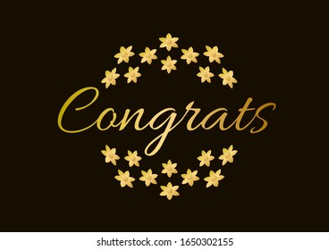 congrats, beautiful greeting card background or template banner with golden text theme. vector design illustration