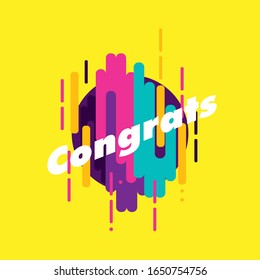 felicitaciones, bello fondo de tarjetas de felicitación o banner de plantilla con color abstracto para el tema deportivo. ilustración de diseño vectorial