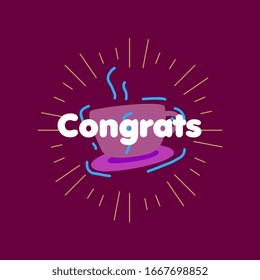 congrats, beautiful greeting card background or template banner with cook theme. vector design illustration