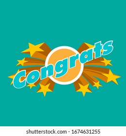 congrats, beautiful greeting card background or template banner with star theme. vector design illustration
