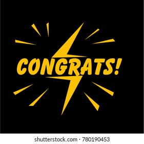 Congrats, Beautiful greeting card poster with comic style