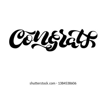 Congrats brush  lettering. Vector illustration for clothes or card