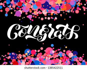 Congrats brush  lettering. Vector illustration for clothes or card