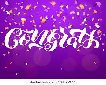 Congrats brush  lettering. Vector illustration for clothes or card