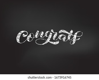 Congrats brush lettering. Vector illustration for banner