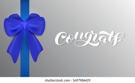 Congrats brush lettering. Vector illustration for banner