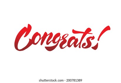 "Congrats!" calligraphic lettering