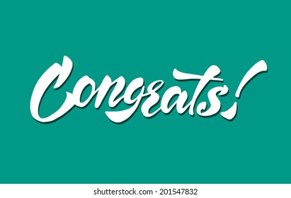 "Congrats!" calligraphic lettering