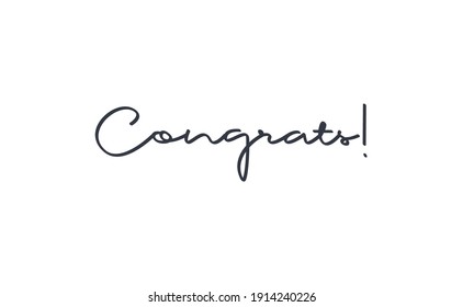 Congrats calligraphic style text. Vector congratulations message.  Hand made style.