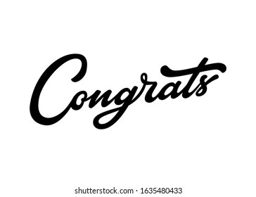 Congrats calligraphy. Hand written text. Vector illustration. EPS 10.