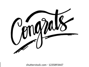Congrats calligraphy lettering text card with. Modern brush calligraphy.