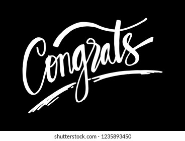 Congrats calligraphy lettering text card with. Modern brush calligraphy.
