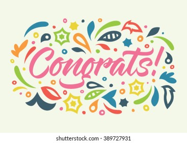 congrats calligraphy, pattern