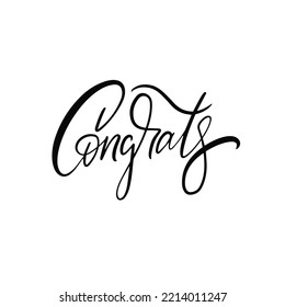 Felicitaciones por el texto de caligrafía. Arte vector de tipografía moderna de color negro dibujado a mano.