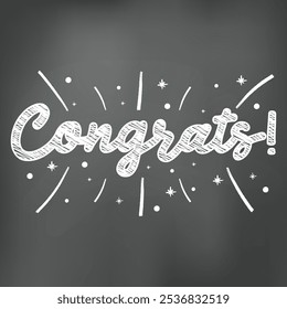 Felicitaciones Texto De Caligrafía Con Diseño De Vector De Pizarra Escolar.